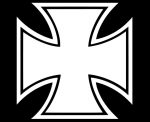 Pegatina Vinilo Troquelado Cruz de Hierro – Iron Cross Estilo Biker Militar, Sin Fondo, Vinilo Metamark 4 Mate, Resistente UV Agua, para Moto Casco Auto Van