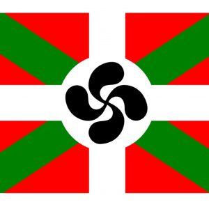 Pegatinas Ikurriña con Lauburu Bandera Vasca Tintas Ecosolventes Resistentes UV Agua para Coche Laptop Casco Mochila Ideal Vascos