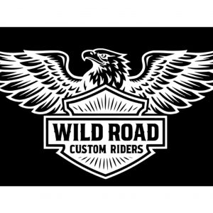 Pegatina Vinilo Troquelado Águila Biker sin Fondo – Wild Road Custom Riders, Vinilo Metamark 4, Resistente UV y Agua, para Moto, Auto, Casco
