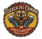 Pegatina Moto Fuerza del Camino | Oso Motor V-Twin Biker Vintage | Sticker Espíritu Libertario Custom Retro | Vinilo Ecosolvente Resistente