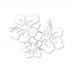 Pegatina troquelada vinilo sombrero con flor hibiscus estilo surf – Adhesivo sin fondo – Resistente agua y sol – Ideal coche, moto, casco o tabla