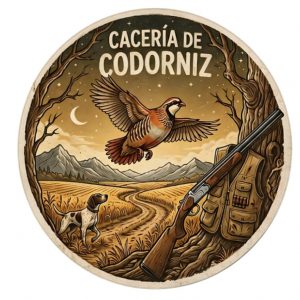 Pegatina Vinilo Caza Perdiz y Codorniz España, Adhesivo Circular para Coche Todoterreno y Remolque, Resistente al Exterior y Sol, Impresión Ecosolvente, Diseño Cinegético