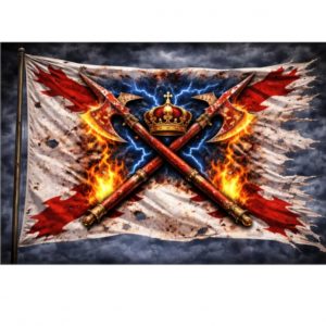 Pegatina Bandera de Borgoña Época Histórica a Color – Vinilo Adhesivo Exterior Impermeable para Coche Moto Cristal – Cruz de Borgoña Símbolo Tradicional Español