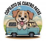 Pegatina Copiloto de Cuatro Patas Perro Camper Vinilo Imprimible a Color para Furgoneta Autocaravana Coche Vanlife Decoración Viajes Mascotas Roadtrip