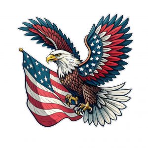 PEGATINA ÁGUILA AMERICANA VINILO MATE | Sticker Metamark S4 Ecosolvente | Exterior Interior Coche Moto Casco | Decoración Realista Rapaz Resistente Agua 5+Años
