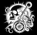 Vinilo, Adhesivo, Pegatinas, Stickers, Furgoneta, Coche, Moto, Calavera, Rosa de los Vientos