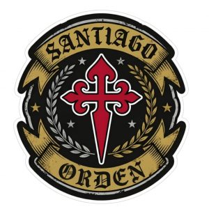 Pegatina Cruz de Santiago Orden Militar España - Sticker Camino de Santiago Vinilo Premium Impermeable Die-Cut Coche Moto Portatil - Regalo Peregrino