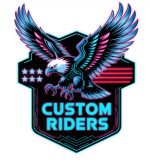 Pegatina Vinilo "Wild Road Custom Riders" - Eagle Biker Sticker para Moto, Coche, Casco, Laptop | Resistente a Agua y UV | Diseño Futurista con Tintas Ecosolventes