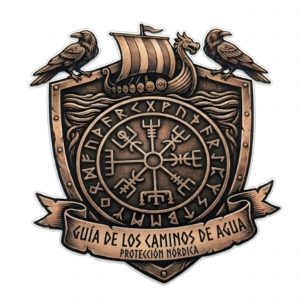 Pegatina Vikinga Vegvisir Escudo Nordico - Sticker Runas Drakkars Cuervos Odin Proteccion Nordica - Vinilo Premium Impermeable Die-Cut Coche Moto