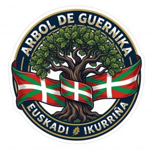 Pegatina Arbol de Guernika Euskadi Ikurriña - Sticker Roble Vasco Vinilo Premium Impermeable Die-Cut Coche Moto Portatil - Regalo Vasco Euskaldun
