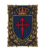 Pegatina Cruz de Santiago Escudo Heraldico Real - Sticker Orden Santiago Vinilo Premium Impermeable Die-Cut Coche Moto Portatil - Regalo Español