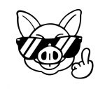 Vinilo, Adhesivo, Pegatinas, Off Road, Cerdito con Gafas, Stickers, Furgoneta, 4x4