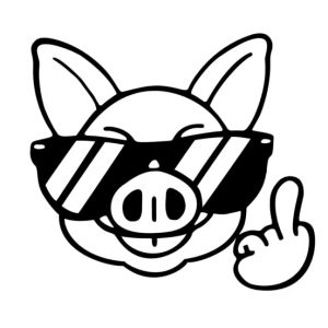 Vinilo, Adhesivo, Pegatinas, Off Road, Cerdito con Gafas, Stickers, Furgoneta, 4x4