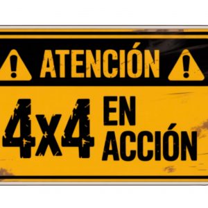 Pegatina 4x4 en Acción | Vinilo Adhesivo Resistente | 20 X 12 CM | Decoración Off Road para Coche, Camioneta, Jeep y Todo Terreno
