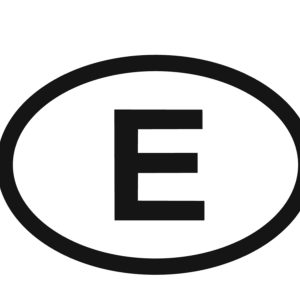 Pegatinas Óvalo E de España para Coche Moto Tintas Ecosolventes Resistentes UV Agua Adhesivo Impermeable Ideal Viajes Europa y Aficionados