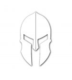 Pegatina Troquelada Casco Espartano – Sticker Personalizado sin Fondo – Vinilo Adhesivo Resistente al Agua – Decoración para Coche, Moto, Portátil, Casco o Camper