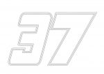 Pegatina Dorsal 37 Estilo Deportivo - Sticker Número Vinilo Troquelado Sin Fondo Personalización Coche Moto Casco
