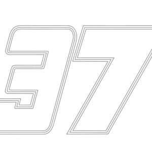 Pegatina Dorsal 37 Estilo Deportivo - Sticker Número Vinilo Troquelado Sin Fondo Personalización Coche Moto Casco