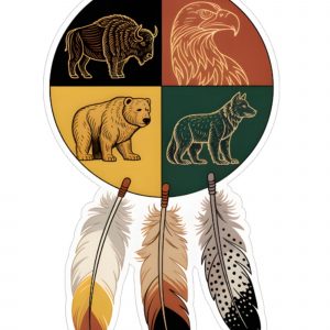 Autocollant vinyle imprimé en couleur - Motif patriotique avec couronne et colonnes - Encre écologique - Résistant à l'eau et au soleil - Idéal pour voiture, moto, ordinateur portable ou décoration