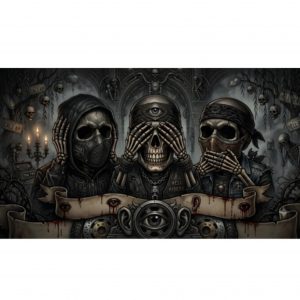 Pegatina Tres Calaveras Moteras Biker Vinilo Adhesivo para Exterior