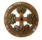 Pegatina Cruz de Asturias Mitologica Arbol de la Vida - Sticker Celta Alpha Omega Vinilo Premium Impermeable Die-Cut Coche Moto Portatil - Regalo Asturiano