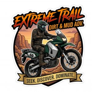 Pegatina Extreme Trail Dirt Mud Adventure Moto - Sticker Trail Off-Road Vinilo Premium Impermeable Die-Cut Coche Moto Casco - Regalo Piloto Trail